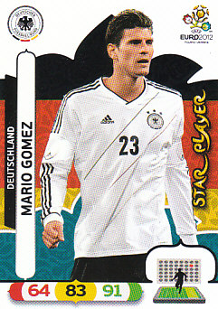 Mario Gomez Germany Panini UEFA EURO 2012 Star Player #41